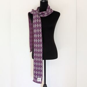 Avoca Nest Purple Argyle Knit Scarf